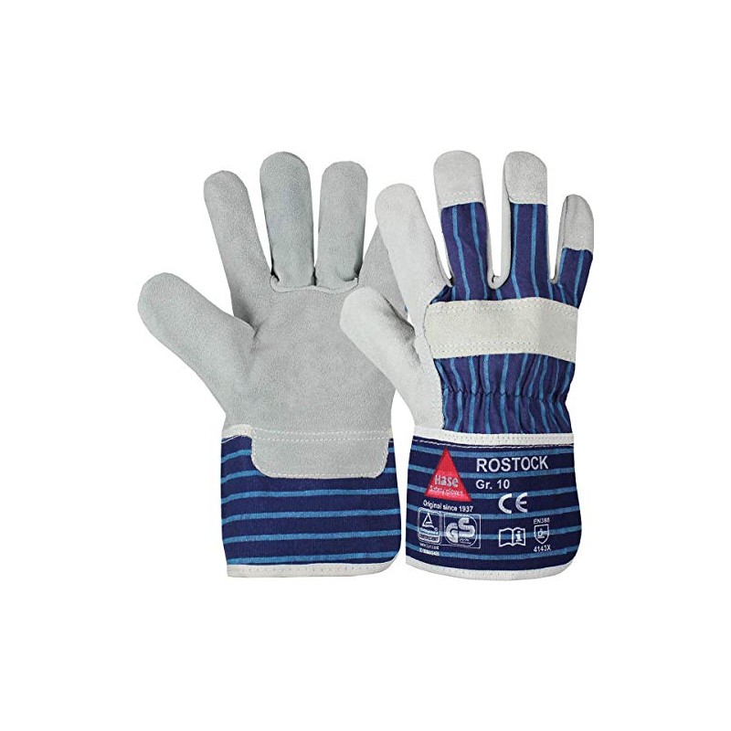 Rostock TÜV-GS Tested Cowhide Split Leather Work Gloves