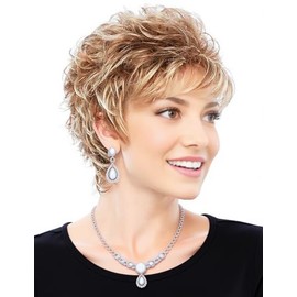 TISHINING Pelucas Cortas De Corte Pixie Rubio Mixto Para Mujeres Blancas Onduladas En Capas Rubias Mixtas Castaño Peludo Pelucas De Reemplazo De Cabel
