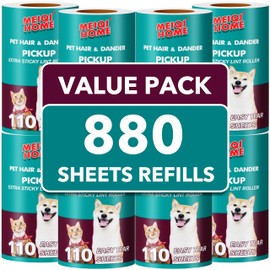 MEIQIHOME Extra Sticky Lint Roller Refills Only, 880 Easy-Tear Sheets for 3.9"-4" Lint Rollers with 1.5" Inner Diameter - Superior Cleanliness for Clothes
