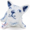 Gzhel Porcelain French Bulldog puppy Dog Figurine handmade