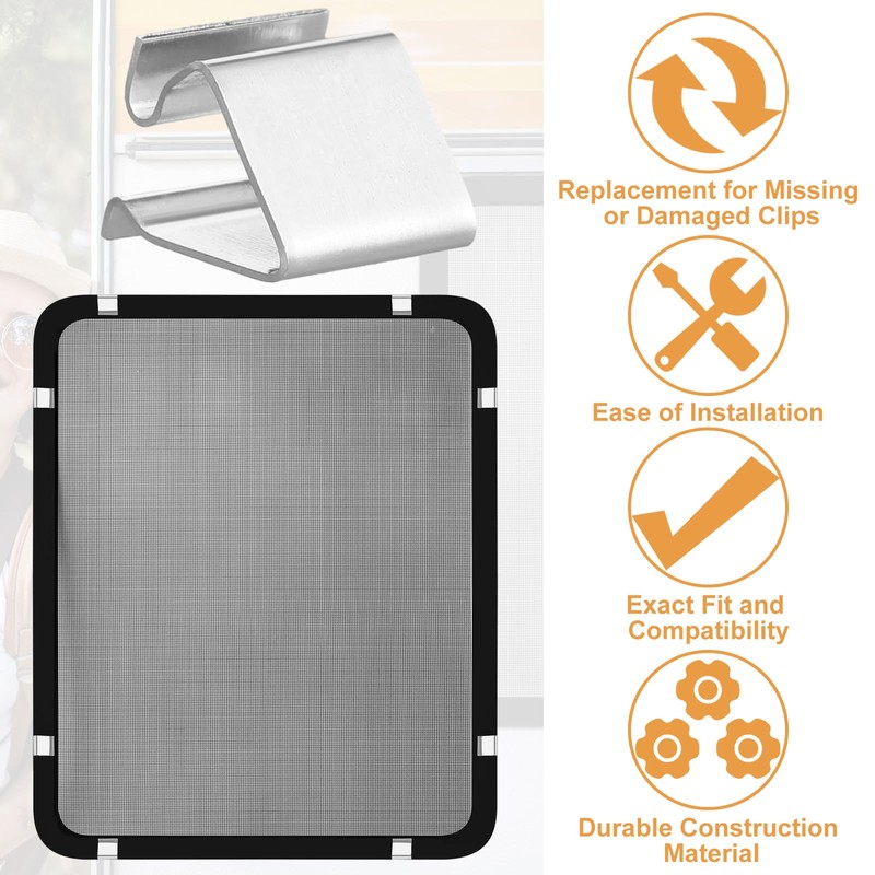 Datanly 8 Pcs RV Window Replacement Screen Clips Screen Installer