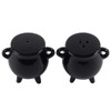 Pacific Giftware Witches Brew Black Ceramic Cauldron Salt and Pepper