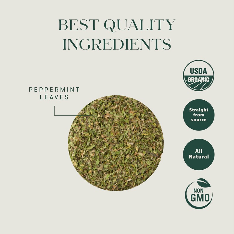 Luxmi Estates Organic Purely Peppermint 50 Tea Bags (100g/3.5oz) Pack