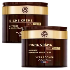 Yves Rocher Riche Creme Dia y Noche DUO PACK: 2 piezas Crema Facial Nutri Extra Regeneradora - Crema Facial Anti edad - Nutre, Alisa y Restaura la pie