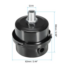 PATIKIL G1/4 Air Compressor Silencers Filter, 3 Pack Noise Reduction Intake Muffler for Generators, Blowers, Exhaust Ports, Black, White