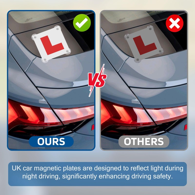 2 Pack Magnetic L Plates for Car, Fully Magnetic Learner
