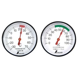 Shinwa Sokutei 72674 Thermometer, Hygrometer Set, Analog ST-4, Round 1.8 inches (4.5 cm)