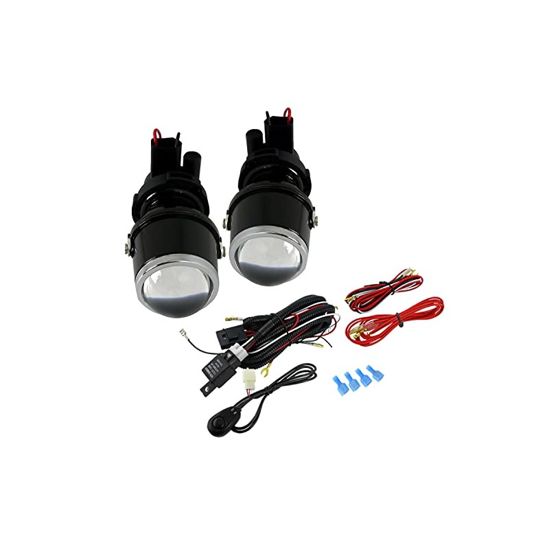 Spec-D Tuning H3 Projector Fog Lights Pair Clear Glass Lens