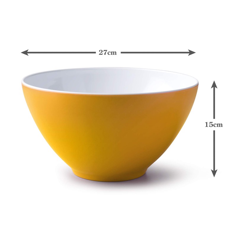 Zeal G217M Two Tone Salad Bowl 26cm-Mustard, Melamine