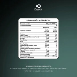 Domos Powerdom Testo Creatina Arginina Fenogreco 120 Cáps