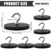 Aicharynic Pack of 6 Magnetic Hooks, Black, 43 mm Thick