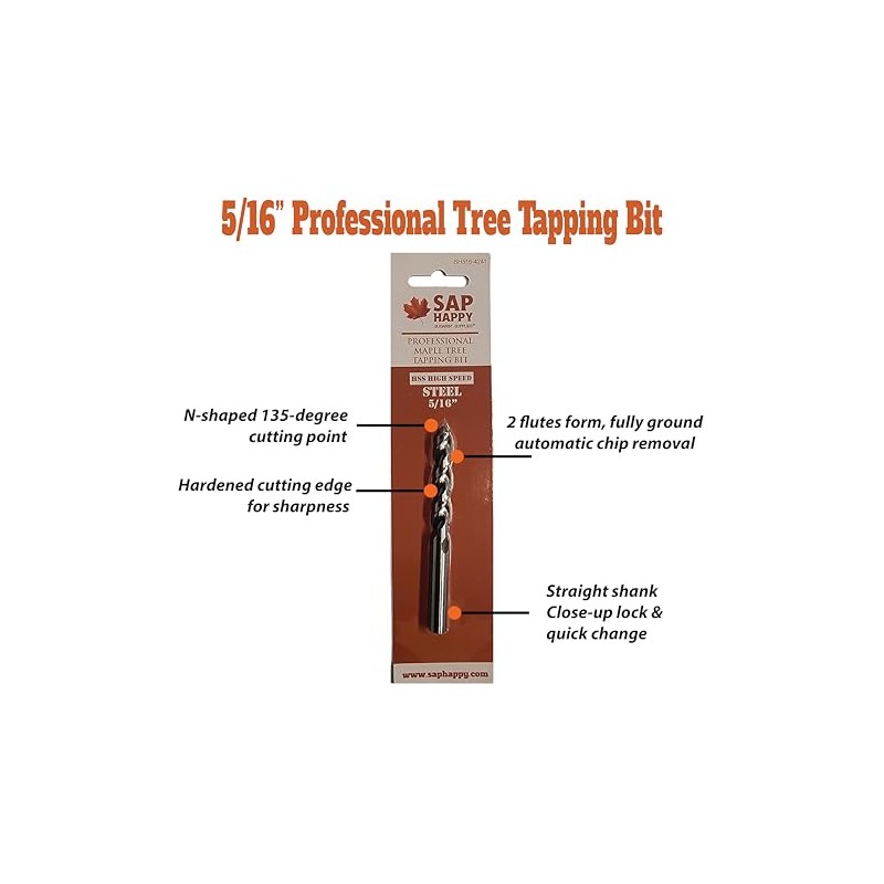 Sap Happy - Profesional Maple Tree Tapping Drill Bit for