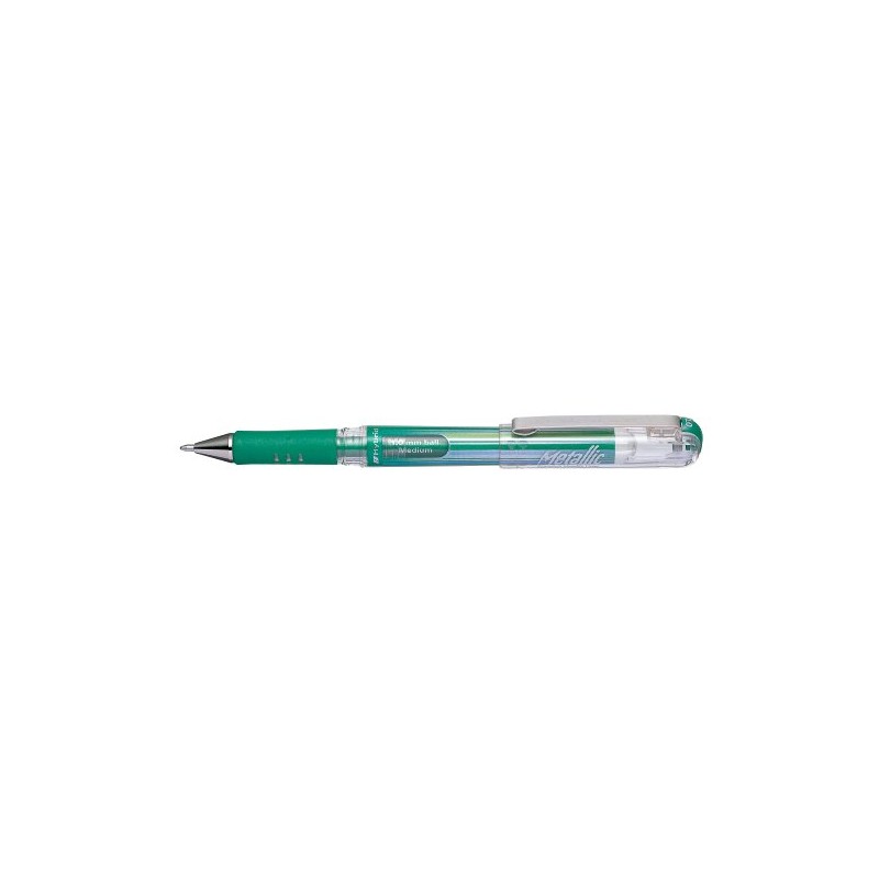 Pentel Green Gel Pen 1.0mm Hybrid Gel Grip DX Metallic