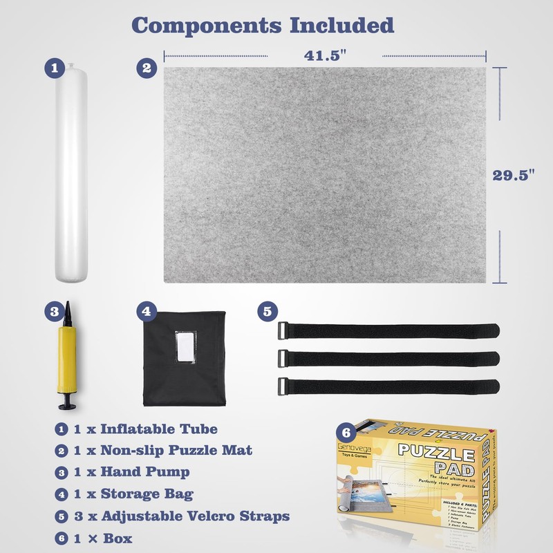 Jigsaw Puzzle Mat Roll Up - 3000 Pieces Large Gray