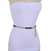 Unbranded Women Celebrity Style Belt Gold Black Metal Chain Links