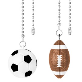 SHIFANQI Ceiling Fan Pull Chain, 2 Pack Football & Rugby Fan Pull Chain Extension,12 Inches Ball Beads Decorative Fan Pull Extenders with Connector for Ceiling Fan Light and Lamp