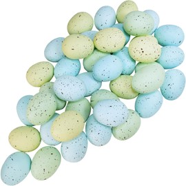 Winlyn 40 Pcs Artificial Easter Eggs Speckled Faux Foam Easter Eggs Pastel Green Blue Decorative Eggs 2.1" for Neutral Spring Easter Table Decor Bowl Basket Filler DIY Wreath Party Favor Photo Prop