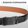 maikun Black Leather Ratchet Belts for Men,Width 1 3/8", Quick