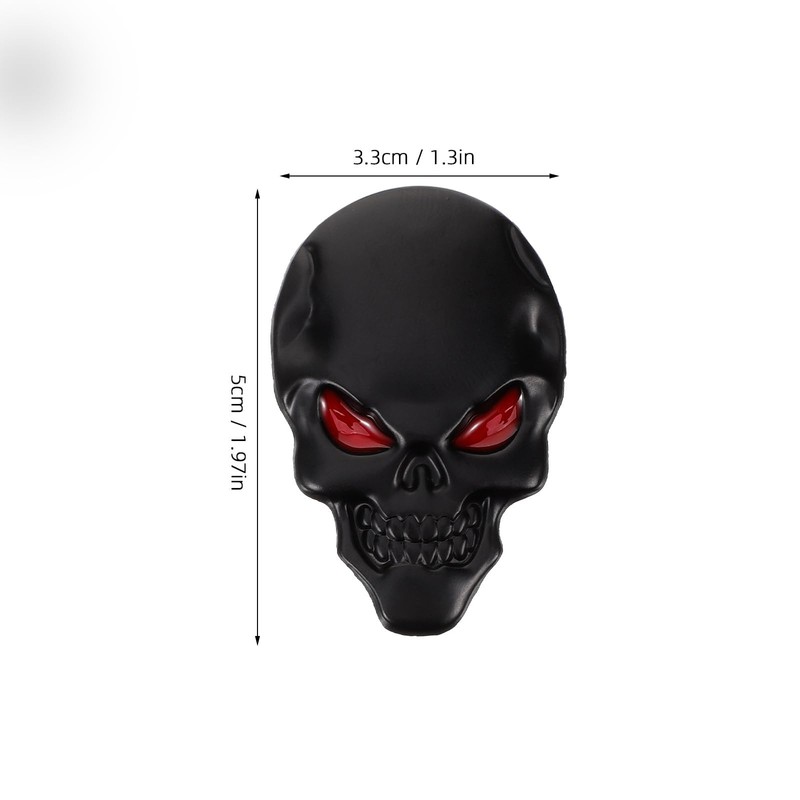 BESPORTBLE Skull Car Emblem 3D Black Metal Sticker Demon Skull