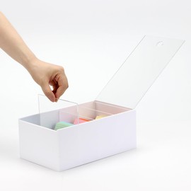 YINSHCO 3x5'' Index Card Holder, Acrylic Business Index Card Box with Dividers, Transparent Index Card Organizer Case File Note Flash Card Storage Case, 10''W x 6''D x 4''H