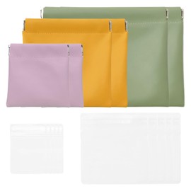 YUYUDEHM 6 Pack Pocket Cosmetic Bag, 10 PCS PVC Jewelry Pouches, Portable Travel Makeup Bag for Cosmetics Headphones Coin Jewelry