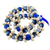 Utama Hawaiian Kukui Nut Lei with Cowrie Shell - Blue,