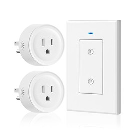 Remote Control Outlet WILAWELS Wireless Light Switch, 2 Pack Expandable and Removable Remote Outlet Switches for Christmas Light, Lamp, Appliance, FCC Listed, 1 Controller for 2 Outlets W05RC1206