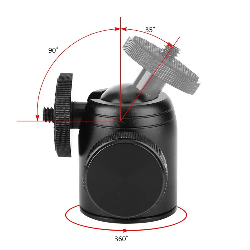 Denash Camera Ball Head, Aluminum Alloy Wearresistant Monopod Ball Head,