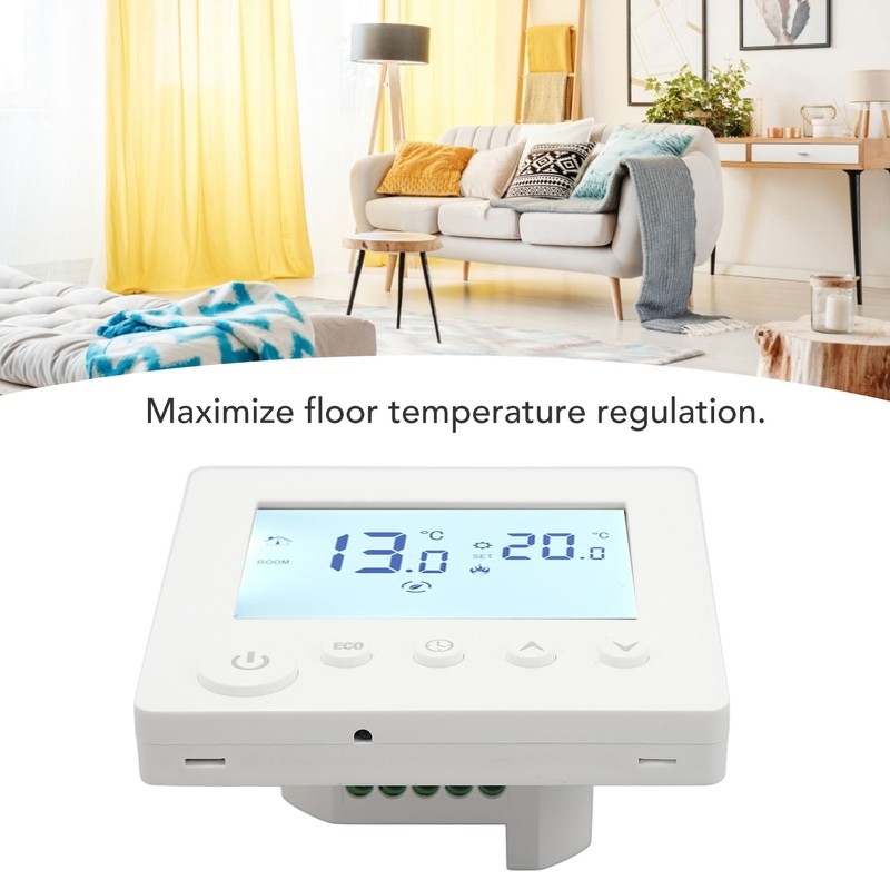 Floor Heating Thermostat Controller Programmable Control Panel LCD Display 90V‑240V