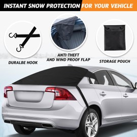 EcoNour Rear Windshield Cover for Ice and Snow | Car Back Window Snow & Frost Cover | Complete Protection from Snow and Other Winter Debris | Winter Car Accessories for Sedan, SUV & Van | Medium