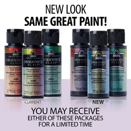 FolkArt Multi-Surface Dragonfly Glaze Multi-Surface Paint (2 oz), 44383, Violet-Blue-Green