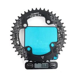 CYSKY Bicycle Chainring 104 BCD 30T 32T 34T 36T 38T 40T 42T 44T 46T 48T 50T 52T Narrow Width Single Round Chainrings with Chainring Screws for E-Bike Road Bike Mountain Bike (Black, 42T)