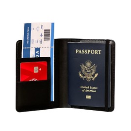 Smart Passport Holder [Apple MFi Certified] Built-in Tracker Compatible with Apple Find My (FMI) – Global Positioning – Qi Rechargeable (wireless charging) – 100 dB Alarm – iOS Only (Black)