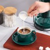 YOLIFE 8oz Porcelain Stackable Cappuccino Cups with Saucers and Metal