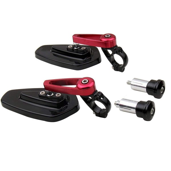MotorToGo One Pair Red Stem Black House CNC 7/8" Handlebar