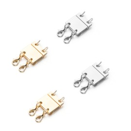 Zpsolution Locking Magnetic Double Necklace Layering Clasp, Layered Look Necklace Clasps, Separator for Stackable Necklaces and Chains with Storage Box