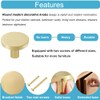 YEWLACA Brushed Brass Cabinet Knobs 1-5/16-Inch Diameter Dresser Drawer Pulls,