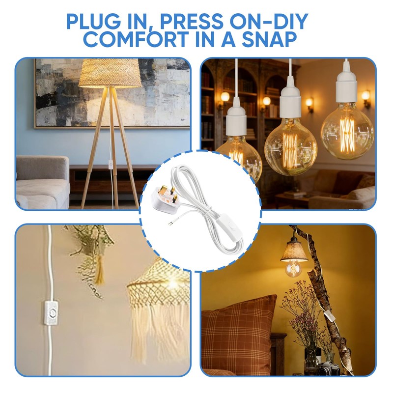 QGH Lamp Cable with Switch and Plug – 1.8 M