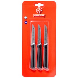 Mundial SC0530-3 3-Inch Sheep's Foot Paring Knife Collection, Set of 3, Black