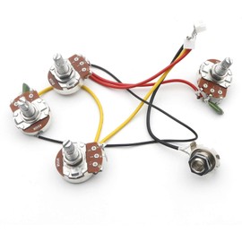 Swhmc Guitar LP 2V 2T 3 Way Toggle Switch Wiring Harness Kit Big 500K Pots Jack Les Pual Style Black Tip Cap Electric Guitar Replacement