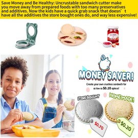 CHICHAUS Uncrustable Sandwich Maker, Sandwich Pocket Circle Shape Cutter & Sealer for Kids Breakfast and Lunchboxes, Light Blue, 3.7Inch