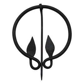 Lord Of Battles Sturdy Fibula/Brooch/Cloak Pin Medieval Viking Celtic Anglo Saxon Designs for LARP, SCA, Renfair (Fibula with Leaf Shaped Ends)