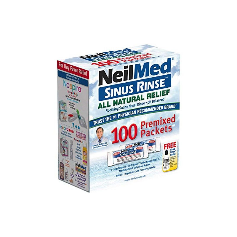 NeilMed Sinus Rinse Premixed Refill Packets 100 Each (Pack of