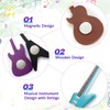4 Pcs Guitar Fridge Magnets Mini, 1:12 Scale Wooden Musical