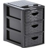M-Home | Storage tower / 3 drawers | plastic/imitation willow