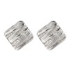 Clip On Earrings - Silver Plated With Clear Crystals -