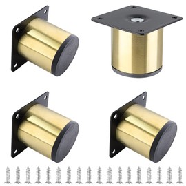 Bivethoi 4pcs Stainless Steel Furniture Legs 2 Inch / 50mm Sofa Legs, Gold Cabinet Feet Replacement Couch Legs, Vanity Desk Legs Metal Dresser Legs for Shelf Futon Coffee Table Nightstand Ottoman