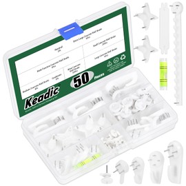Keadic 52 Pcs Concrete Wall Hooks Kit, Invisible Nail Wall Screw Hangers, Picture Hanging Non-Trace, Invisible Nail Wall Hooks for Picture Photo Frame Clock Hangers
