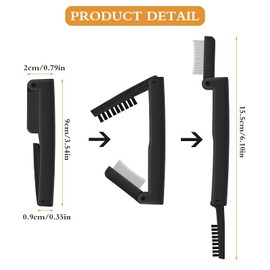 GETUOPT Folding Eyelash Comb, Ultra-Handy 2-in-1 Eyelash and Eyebrow Grooming Tool - Set of 2 Folding Comb Curlers - For Perfectly Styled Lashes and Brows