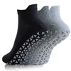 Yoga Socks for Women & Men, 3 Pairs Non Slip